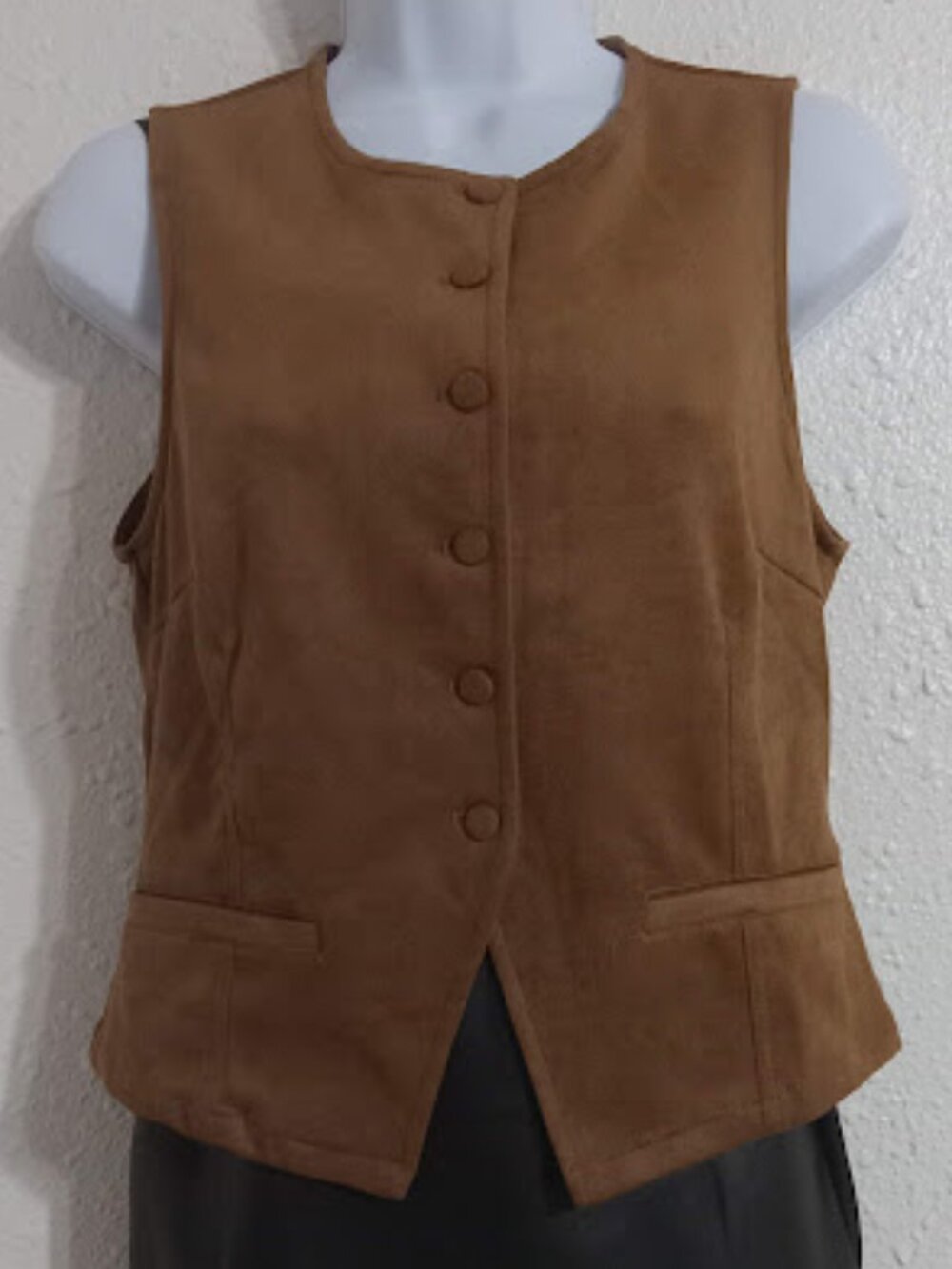 Love Tree -brown Sleeveless Button Front Vest